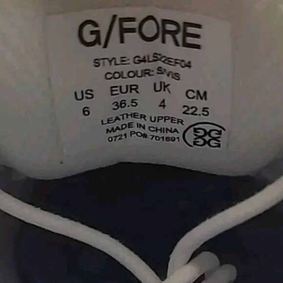 G/Fore Gallivanter Cap-Toe Women's Size 6 Snow Vista Blue Golf Shoes G4LS22EF04 - Picture 10 of 10